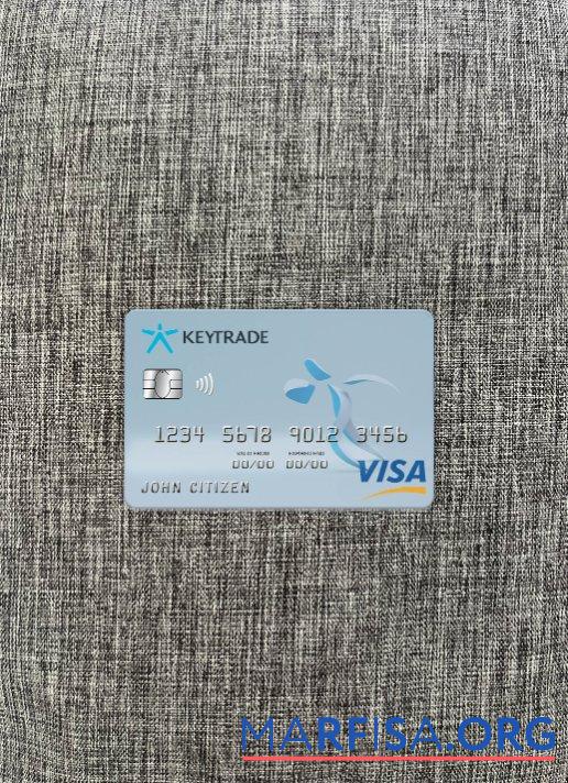 Downloadable Belgium Keytrade bank visa card photolook front template